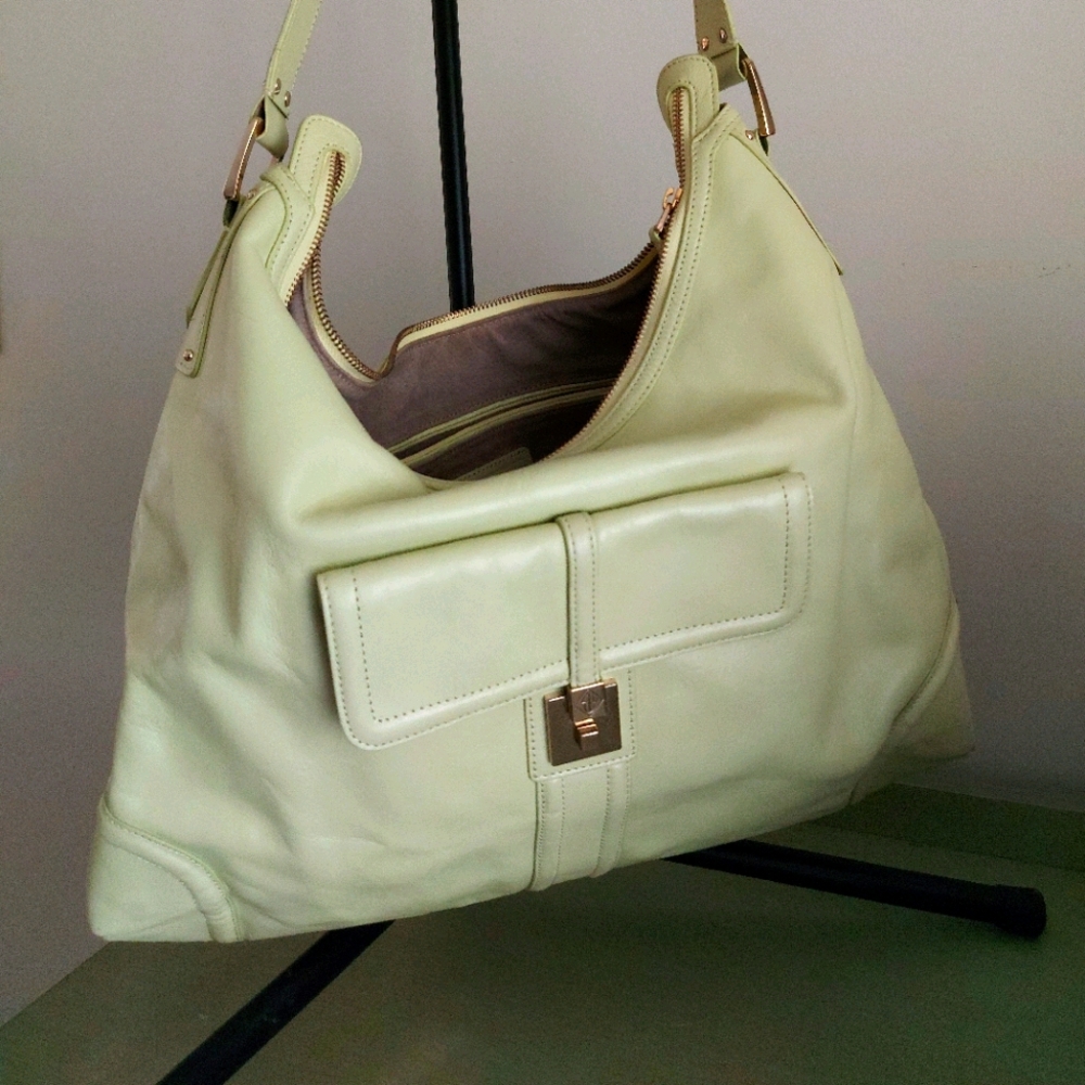 Eileen West Large leather hobo